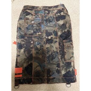 Dior Camouflage Cargo Shorts with Orange Accents
